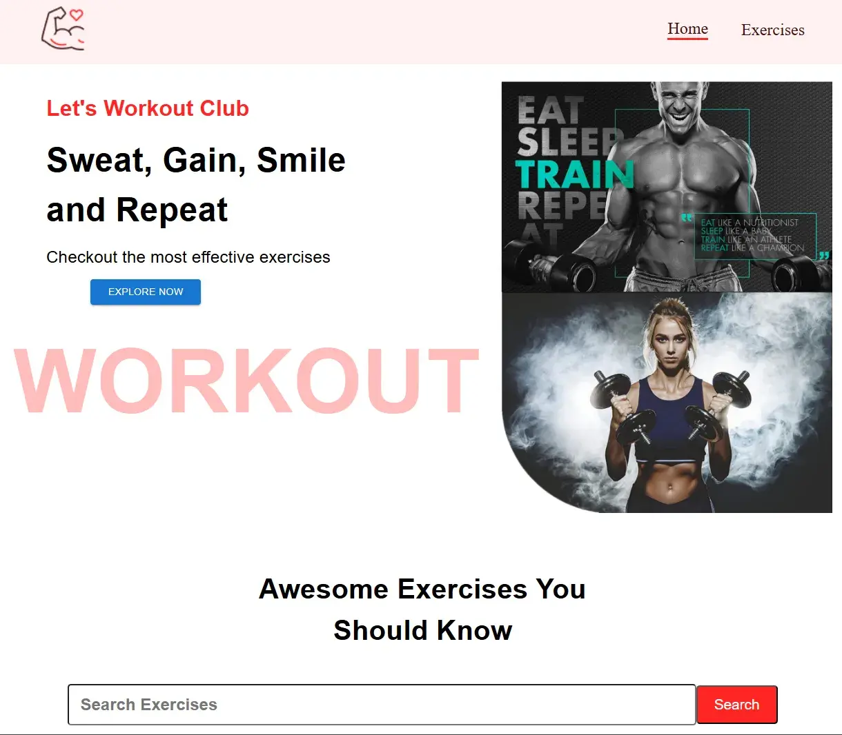 Let's Workout - Workout guide app with React