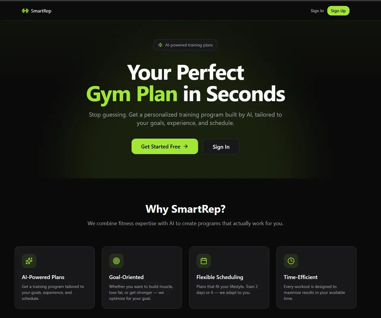 SmartRep - AI Gym Planner